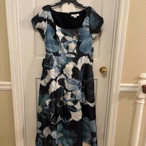 Kay Unger Dress NWT  - Blue Teal Floral, Size 8,  Tea Length NWT